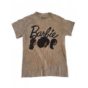 Barbie Graphic Tee Brown Marble Tie-Dye Shirt Women’s Size Small